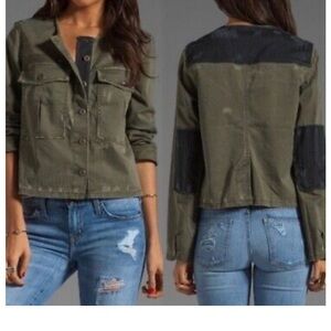 Free People Olive/Army Green Women's Jacket navy design large nwot snap front
